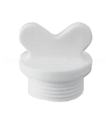 درپوش پلاستیکی رزوه دار پایه کوتاه سفید